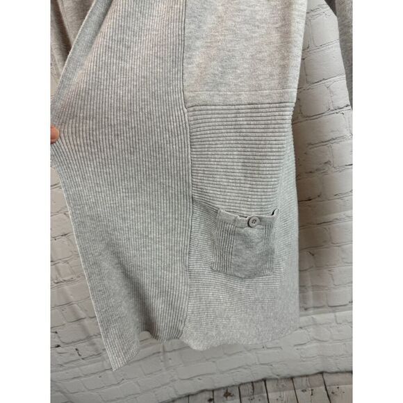 MAGASCHONI gray rayon blend open front knit cardigan sweater S - Picture 3 of 6